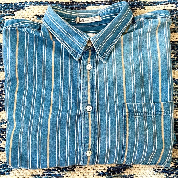Vintage 90’s denim pinstripes western shirt